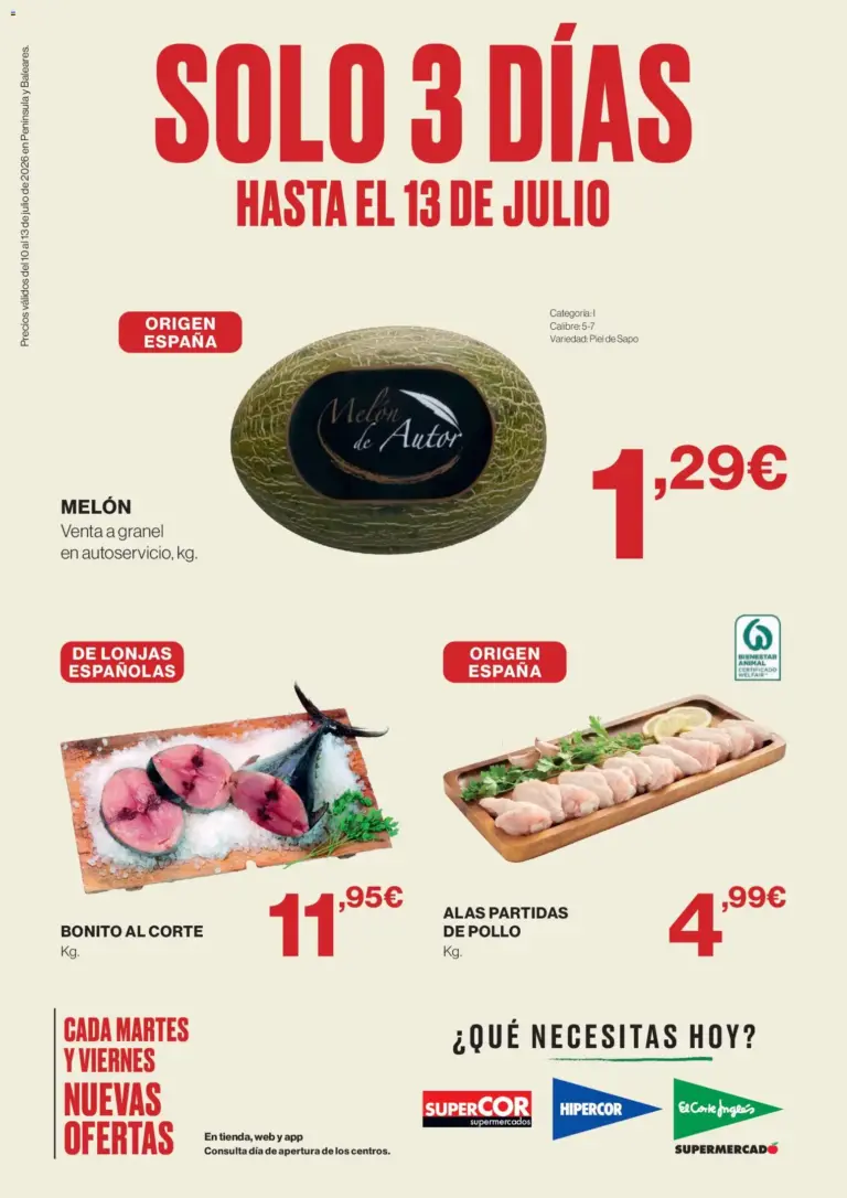 El corte inglés solo 3 dias 10/07/2026