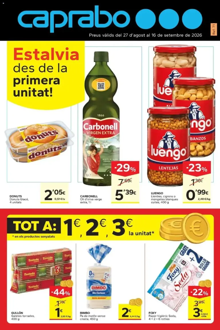 Caprabo - estalvia des de la primera unitat 17/09/2026 - 30/09/2026