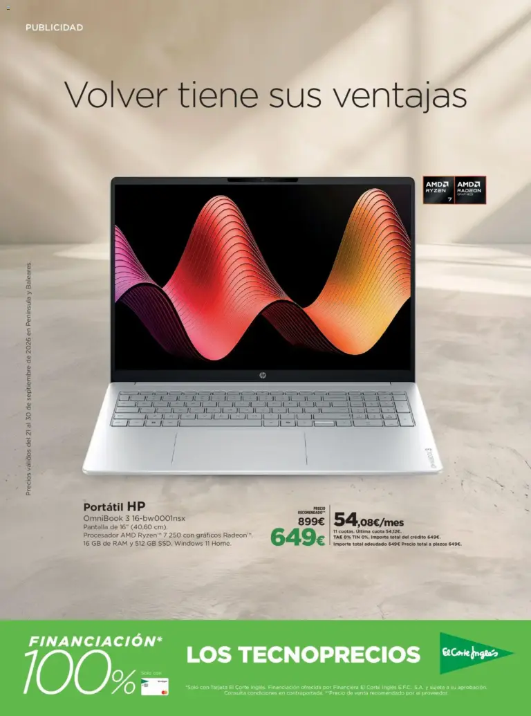 El corte inglés volver tiene sus ventajas 21/09/2026