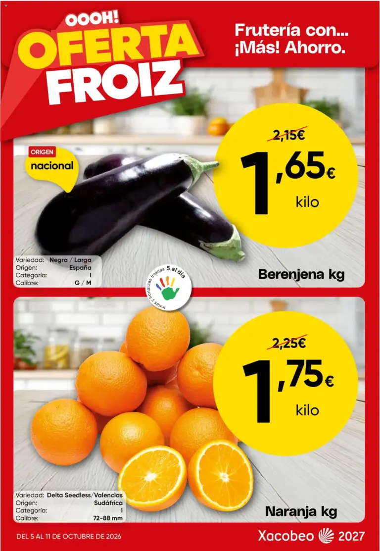 Froiz oferta semanal del 05/10/2026