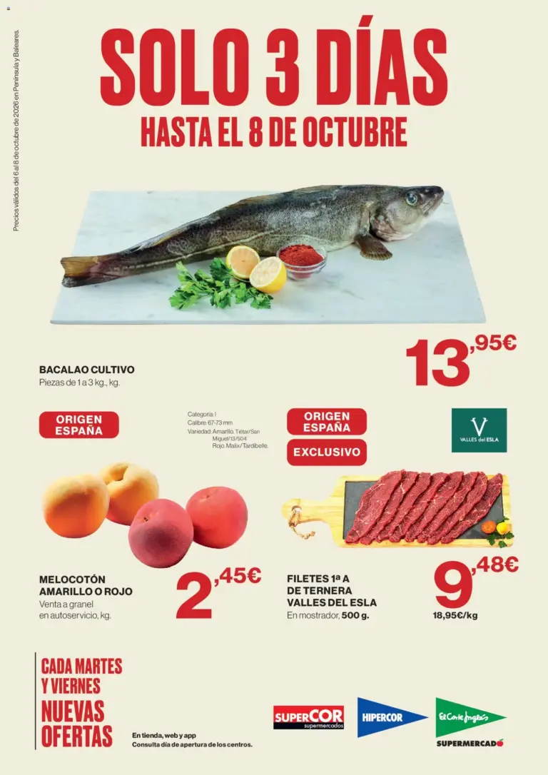 El corte inglés solo 3 días 06/10/2026