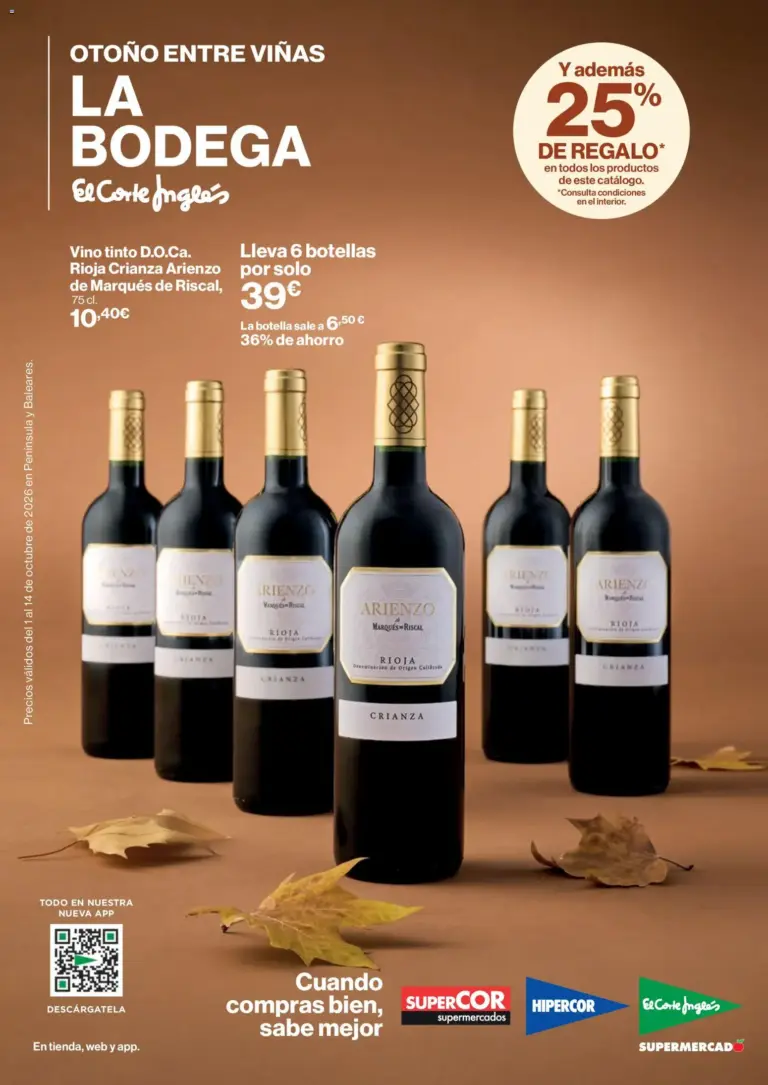 El corte inglés bodega 01/10/2026